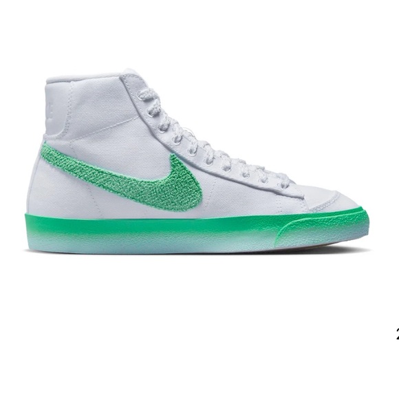 NIKE BLAZER MID 77 CHENILLE SWOOSH GREEN FADE SNEAKERS SIZE 6 - Picture 5 of 14